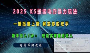 ks搬运电商暴力玩法   一键批量上架 解放你的双手    新手月入1w +轻松...-网创星球