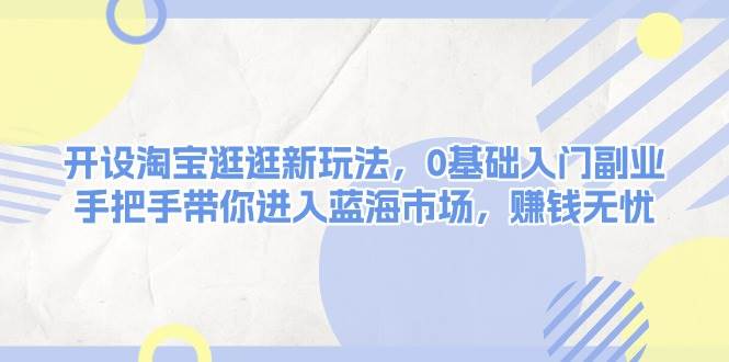 开设淘宝逛逛新玩法,0基础入门副业,手把手带你进入蓝海市场,赚钱无忧-网创星球