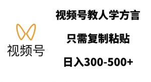 视频号教人学方言，只需复制粘贴，日入多张-网创星球