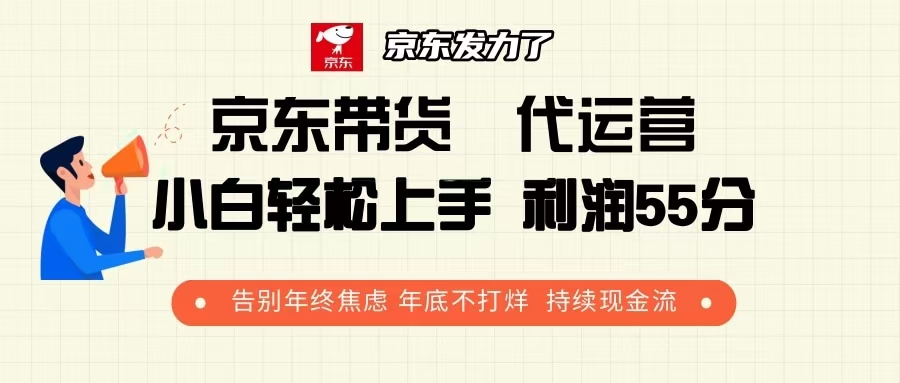 京东带货 代运营 利润55分 告别年终焦虑 年底不打烊 持续现金流-网创星球