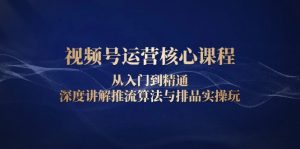 视频号运营核心课程,从入门到精通,深度讲解推流算法与排品实操玩-网创星球