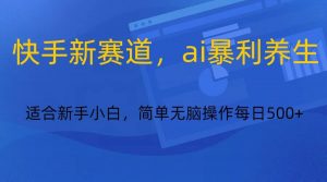 快手新赛道，ai暴利养生，0基础的小白也可以操作轻松日入500+-网创星球