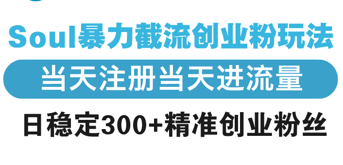 Soul暴力截流创业粉玩法,当天注册当天进流量,日稳定300+精准创业粉丝-网创星球