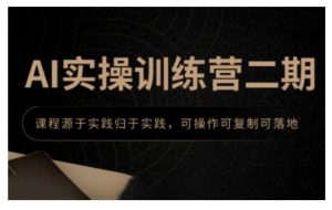 AI实操训练营二期,课程源于实践归于实践,可操作可复制可落地-网创星球