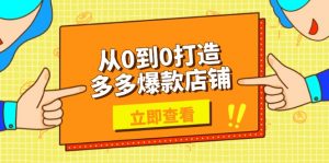 从0到0打造多多爆款店铺，选品、上架、优化技巧，助力商家实现高效运营-网创星球