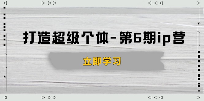 打造 超级个体-第6期ip营：商业认知,产品设计,成交演练,解决知识变现难题-网创星球
