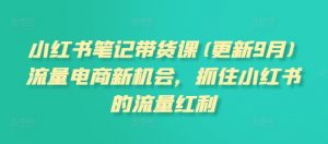 小红书笔记带货课(更新25年1月)流量电商新机会,抓住小红书的流量红利-网创星球