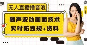 无人直播撸音浪+随声波动画面技术+实时防违规+资料【揭秘】-网创星球