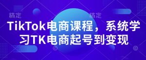 TikTok电商课程,系统学习TK电商起号到变现-网创星球