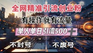 全网独家引流创业粉，有操作就有流量，单人单日引流500+，不封号、不费号-网创星球