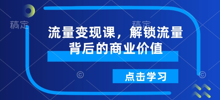 流量变现课,解锁流量背后的商业价值-网创星球