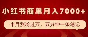 小红书商单最新玩法，半个月涨粉过万，五分钟一条笔记，月入7000+-网创星球
