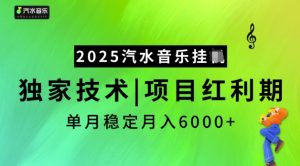 2025汽水音乐挂JI,独家技术,项目红利期,稳定月入5k【揭秘】-网创星球