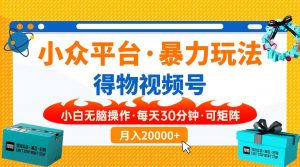 【得物】小众平台暴力玩法，一键搬运爆款视频，可矩阵，小白无脑操作，...-网创星球