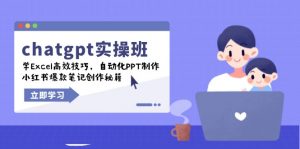 chatgpt实战班，学Excel高效技巧，自动化PPT制作，小红书爆款笔记创作秘籍-网创星球