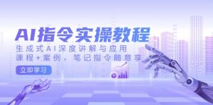 AI指令实操教程,生成式AI深度讲解与应用,课程+案例,笔记指令随意享-网创星球