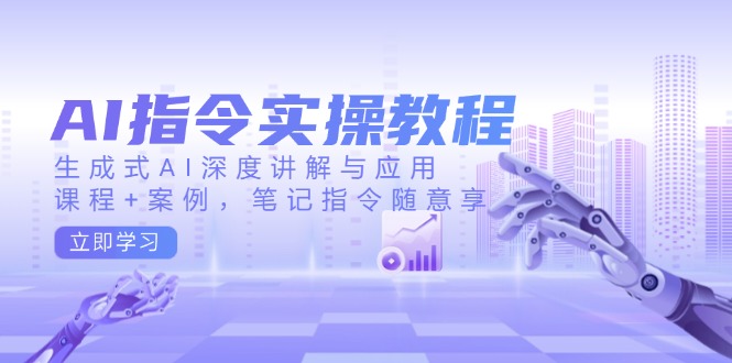 AI指令实操教程,生成式AI深度讲解与应用,课程+案例,笔记指令随意享-网创星球