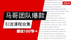 马哥团队【122节】最全项目爆款引流课程合集【持续更新】-网创星球