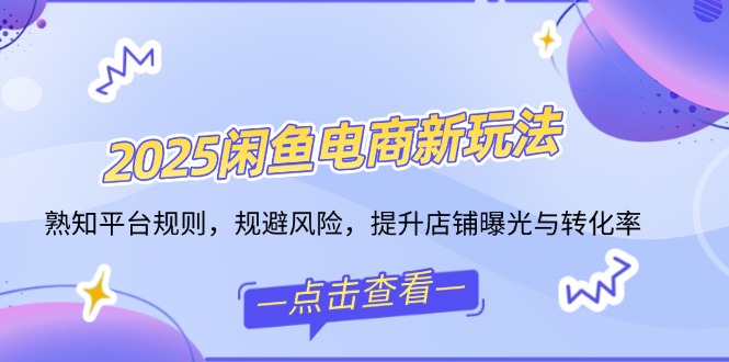 2025闲鱼电商新玩法,熟知平台规则,规避风险,提升店铺曝光与转化率-网创星球