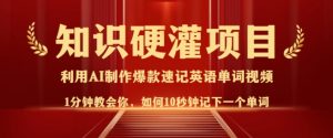 知识硬灌，10秒钟让你记住一个单词，3分钟一个视频，日入多张不是梦-网创星球