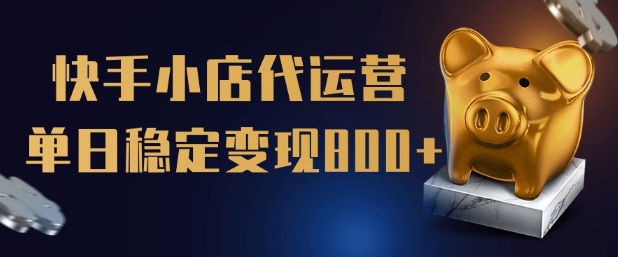 【快手小店代运营】限时托管计划,全程喂饭,单日稳定变现5张【揭秘】-网创星球