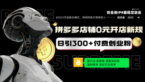 拼多多店铺0元开店新规,日引300+付费创业粉,目前方法简单复制粘贴可矩阵-网创星球