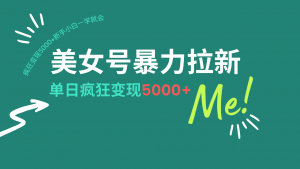 美女号暴力拉新，用过AI优化一件生成，每天搬砖，疯狂变现5000+新手小...-网创星球