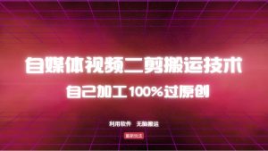 详细教你自媒体视频二剪搬运技术,自己加工100%过原创,无脑搬运-网创星球
