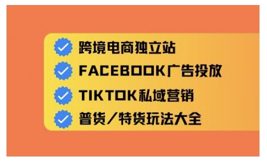 跨境电商独立站及全域流量营销,从0基础快速入门并精通跨境电商运营-网创星球