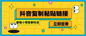 零撸小项目,新玩法,抖音复制链接0.07一条,20秒一条,无限制。-网创星球