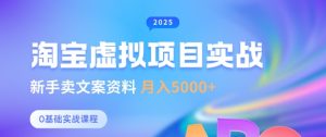 淘宝虚拟项目垂直玩法,新手卖文案资料,月入5k+-网创星球