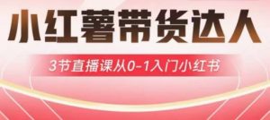 小红薯达人带货启航计划，3节直播课从0-1入门小红书-网创星球