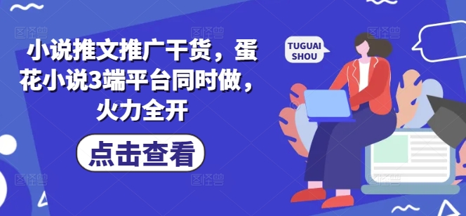小说推文推广干货,蛋花小说3端平台同时做,火力全开-网创星球