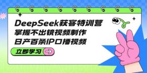 DeepSeek获客特训营:掌握不出镜视频制作,日产百条IP口播视频-网创星球