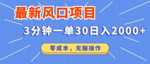 最新短剧项目操作,3分钟一单30。日入2000左右,零成本,无脑操作。-网创星球