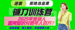 【网创项目终点站-镰刀训练营超级IP合伙人】25年普通人如何通过“知识付费”年入百个-仅此一版【揭秘】-网创星球
