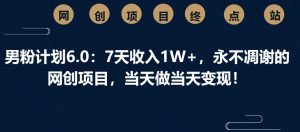男粉计划6.0：7天收入1W+，永不凋谢的网创项目，当天做当天变现！-网创星球