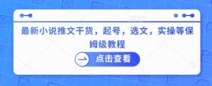 最新小说推文干货，起号，选文，实操等保姆级教程-网创星球