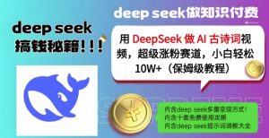 用DeepSeek做AI古诗词视频，超级涨粉赛道，小白轻松涨粉10W+(保姆级教程)-网创星球