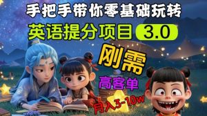 英语提分项目3.0，私域高客单价，刚需，月入3-10个-网创星球