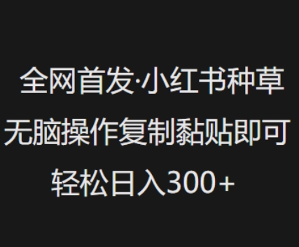 全网首发,小红书种草无脑操作,复制黏贴即可,轻松日入3张-网创星球