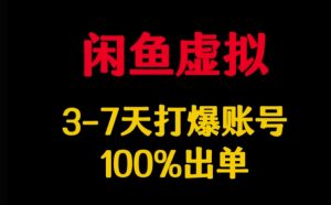 闲鱼虚拟详解，3-7天打爆账号，100%出单-网创星球