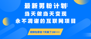 最新男粉计划6.0玩法，永不凋谢的互联网项目 当天做当天变现，视频包原...-网创星球