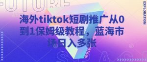 海外tiktok短剧推广从0到1保姆级教程,蓝海市场日入多张-网创星球