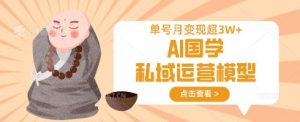 AI国学私域运营模型,单号月变现过W-网创星球