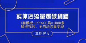 实体店流量爆破秘籍:1套模板+1个AI工具=1000条精准视频,全自动流量变现-网创星球