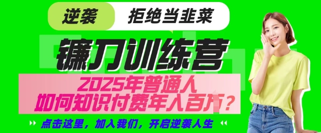 【网创项目终点站-镰刀训练营超级IP合伙人】25年普通人如何通过知识付费实现逆袭【揭秘】-网创星球
