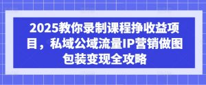 2025教你录制课程挣收益项目,私域公域流量IP营销做图包装变现全攻略-网创星球