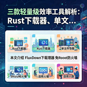 三款轻量级效率工具解析：Rust下载器、单文件导图与免Root防火墙-网创星球