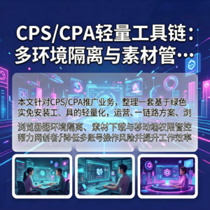 CPS/CPA轻量工具链:多环境隔离与素材管理实战配置-网创星球